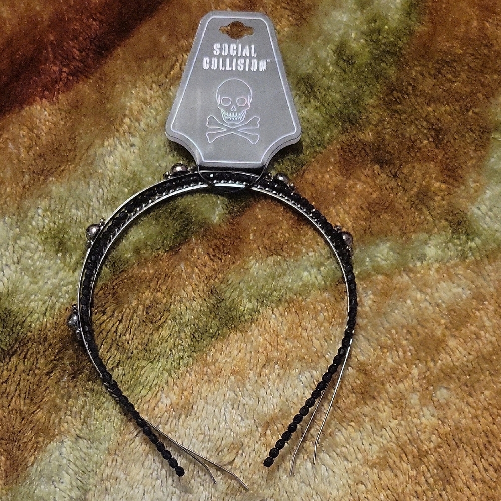 Social Collision Black Studded Headband